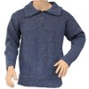 A 1/4 zip neck with collar jumper OUTDOOR jumper in a denim blue colour.