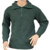 A 1/4 zip neck with collar jumper OUTDOOR jumper in a green colour