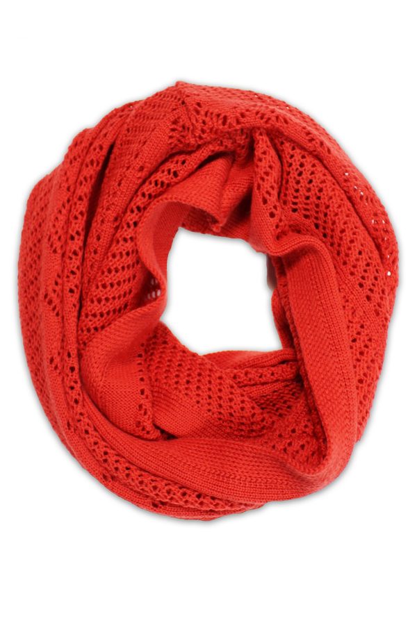 Australian Merino Wool Infinity Scarf in Orange Branberry