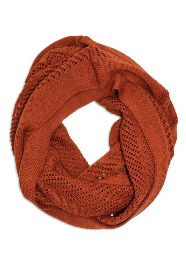 Australian Merino Wool Infinity Scarf in Rust Branberry
