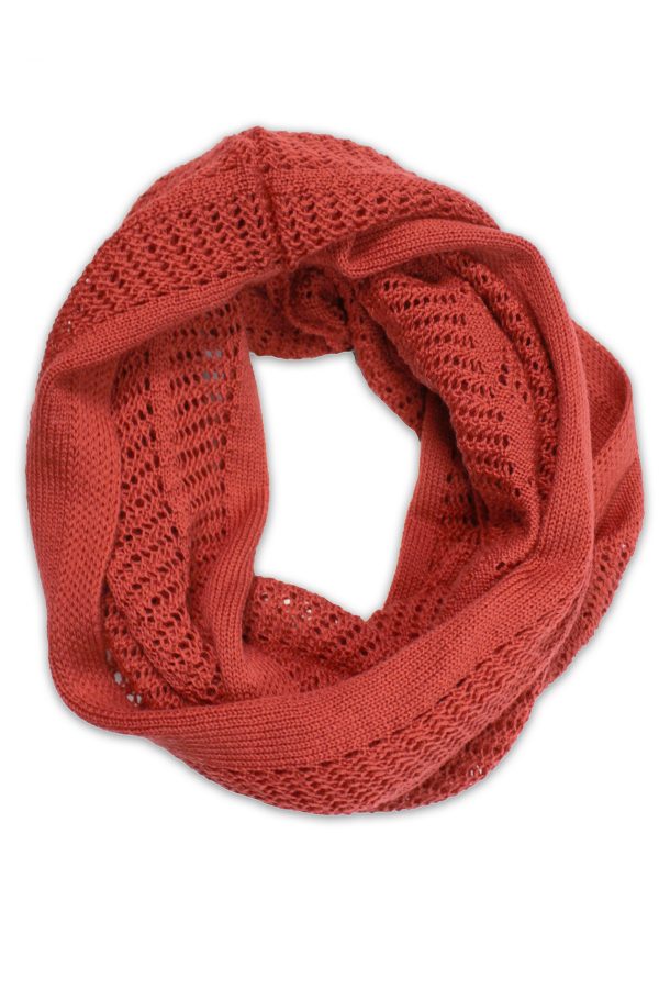 Australian Merino Wool Infinity Scarf in Tangerine Branberry