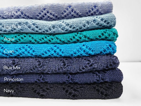 Branberry Wool Vintage Infinity scarf stack in Navy and Blue tones