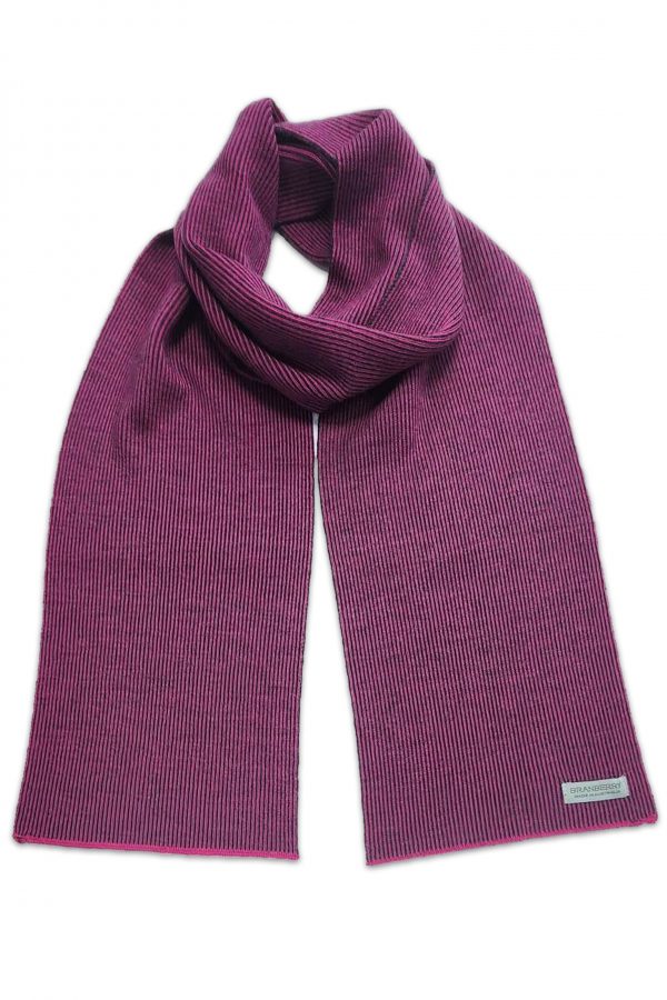 Pink Mini-Stripe Merino Wool Scarf - Australian Crafted