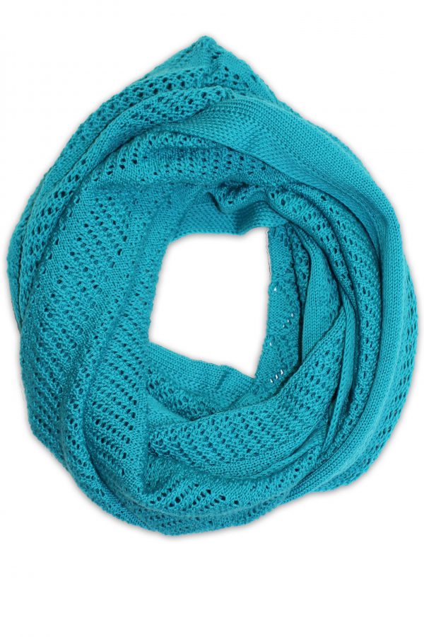 Australian Merino Wool Infinity Scarf in Aqua Branberry