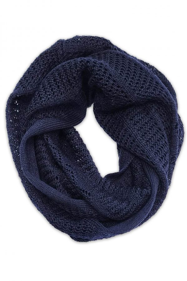 Australian Merino Wool Infinity Scarf in Navy Branberry