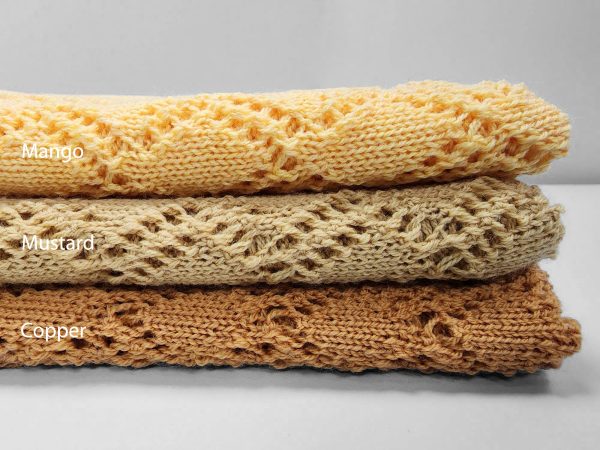 Branberry Wool Vintage Infinity scarf stack in Yellow tones