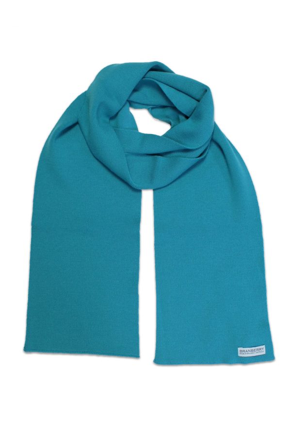 An Australian Made, Plain Adult Unisex Scarf in Aqua made from Pure Australian Merino Wool