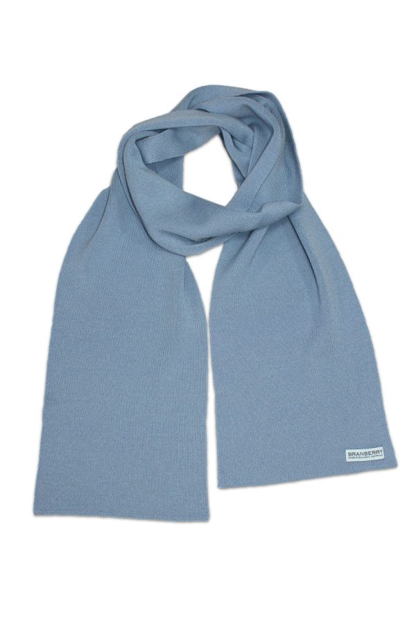 An Australian Made, Plain Adult Unisex Scarf in Egg Blue, made from Pure Australian Merino Wool