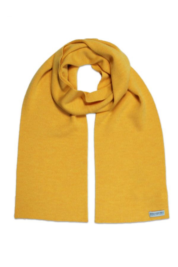 Plain Adult Unisex Scarf in Mango Yellow, made from Pure Australian Merino Wool