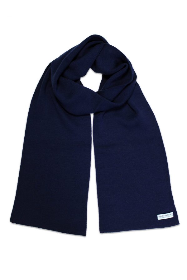 An Australian Made, Plain Adult Unisex Scarf in Dark Navy made from Pure Australian Merino Wool