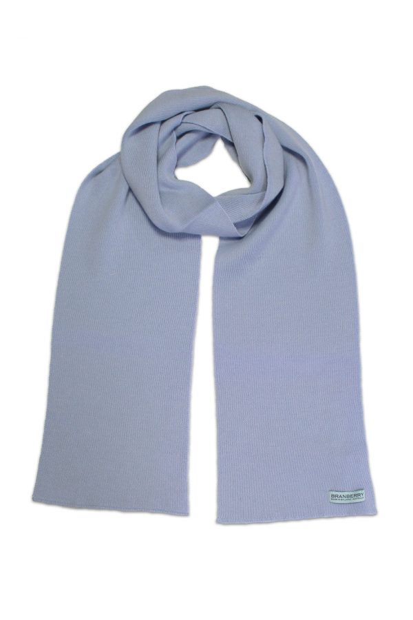 An Australian Made, Plain Adult Unisex Scarf in Powder Blue made from Pure Australian Merino Wool