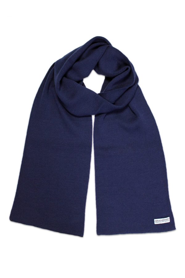 An Australian Made, Plain Adult Unisex Scarf in Princeton Navy made from Pure Australian Merino Wool