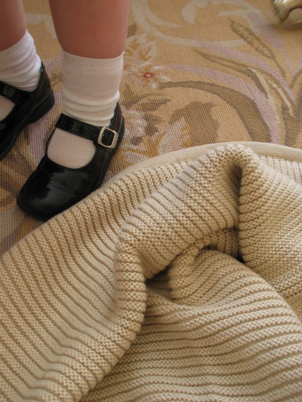 Plain Garter Blanket in Pebble, Australian Made, Branberry Blanket