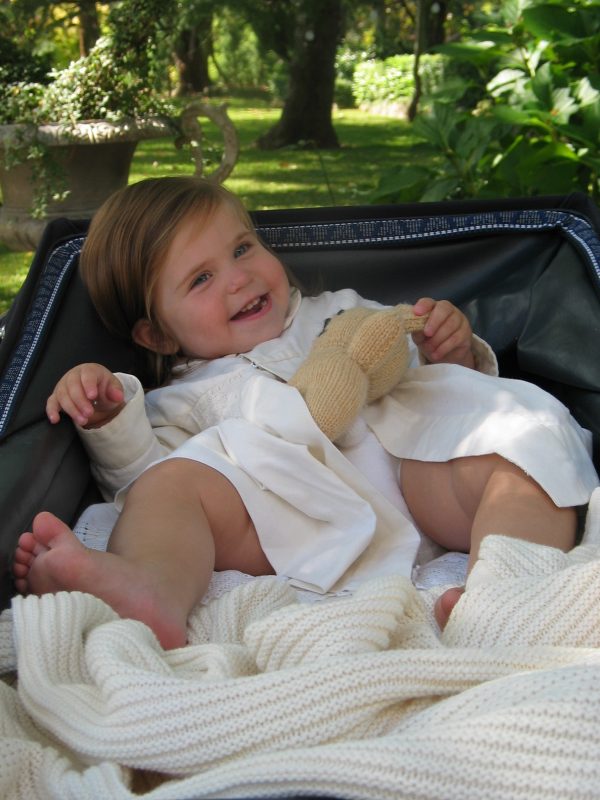 Plain Garter Blanket in Milk, Australian Made, Branberry Blanket