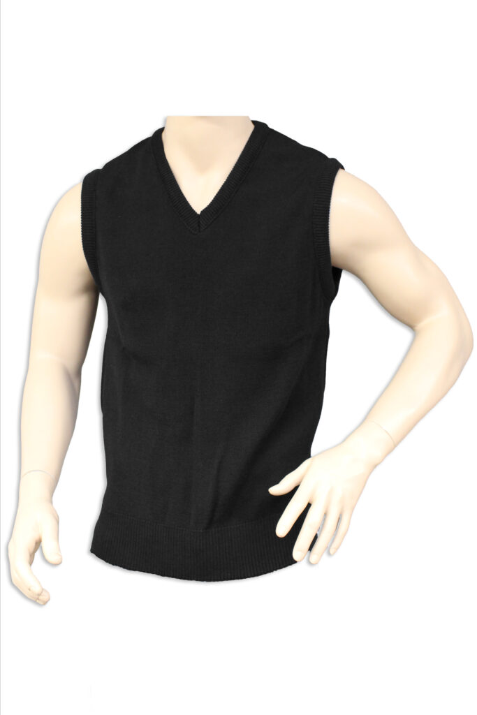 Black V-Neck Vest on Mannequin Torso