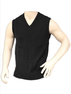 Black V-Neck Vest on Mannequin Torso